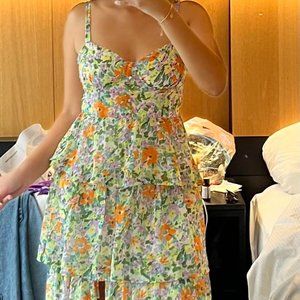MIDSUMMER FLORAL TIERED MAXI DRESS ASTR THE LABEL